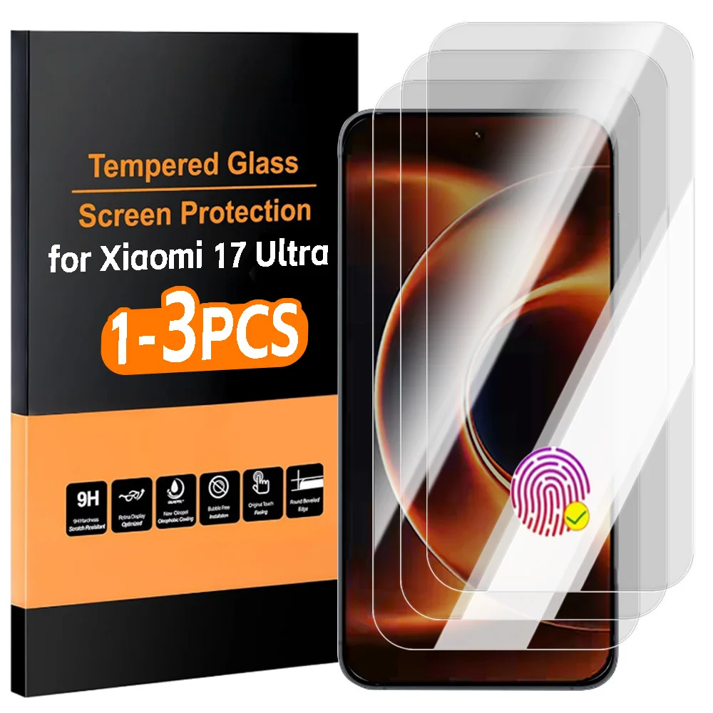 

1-3Pcs Full Cover HD Clear 9H Tempered Glass Screen Protector for Xiaomi 17 Ultra Anti Scratch Tempered Glass for Xiaomi 17Ultra