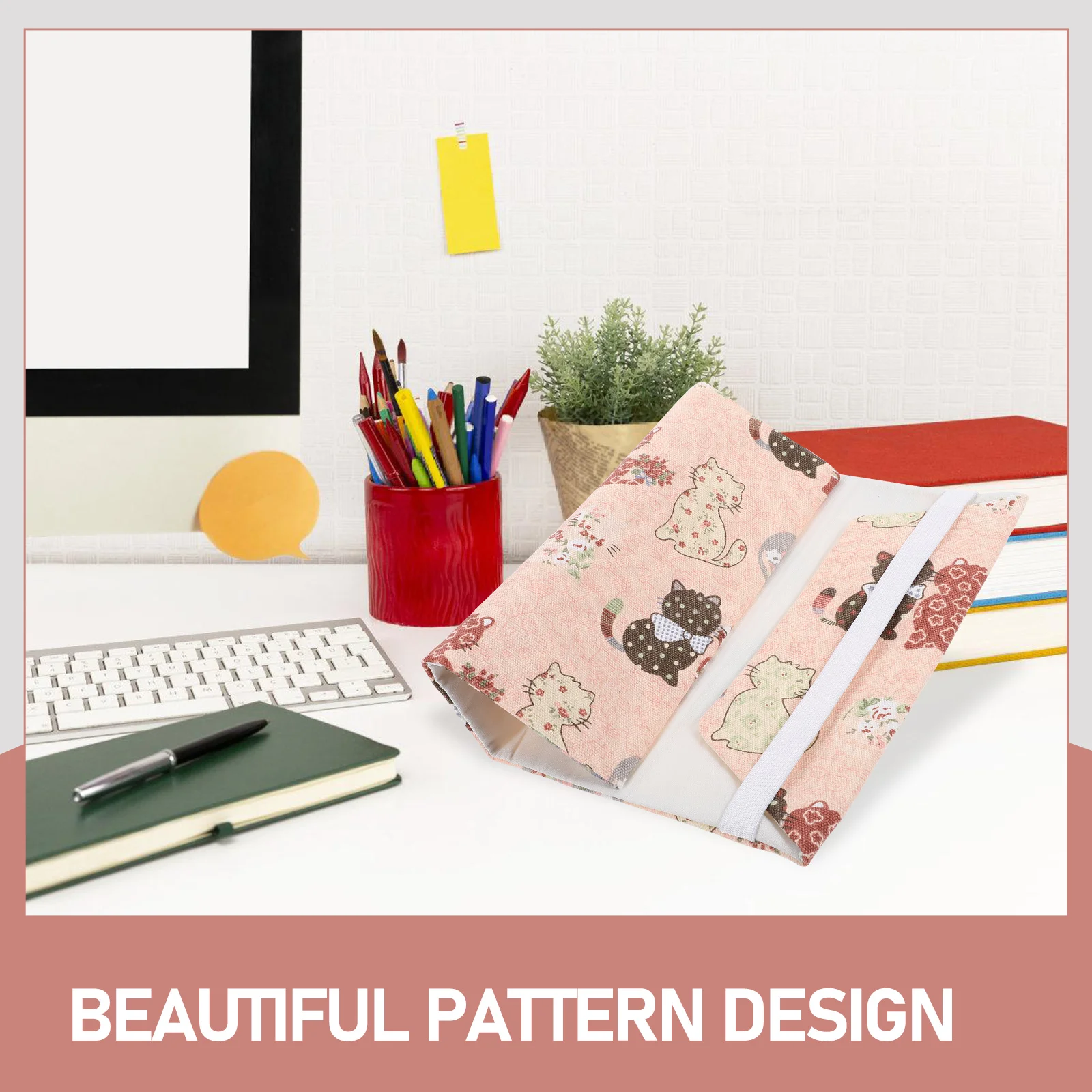 Book Cover Sleeve Protector A5 Book Covers Hardcover Soft Cloth Book Protector Flower Pattern Adjustable Book Sleeve Notebook