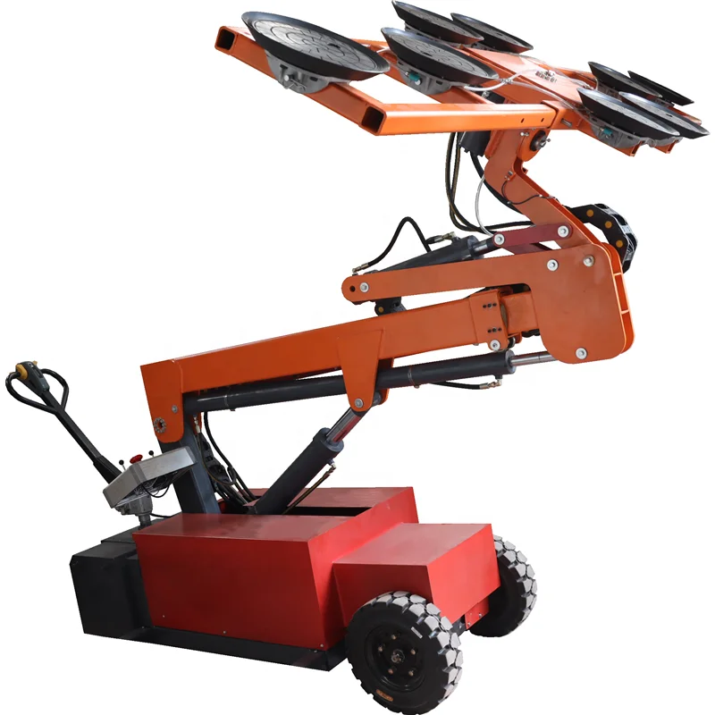 Industrial Movable Large Format Tile Vacuum Lifter Cart With Suction Cups For Glass & Stone Tiles
