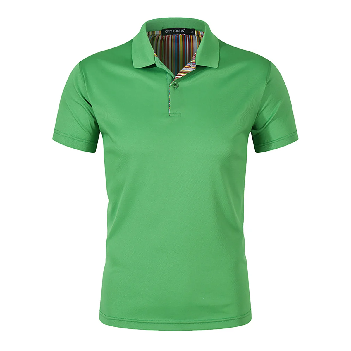 Polo shirt Men's Short Sleeved Top Rainbow Back Collar Team Uniform Customized Black White  Other Colors to Choose From