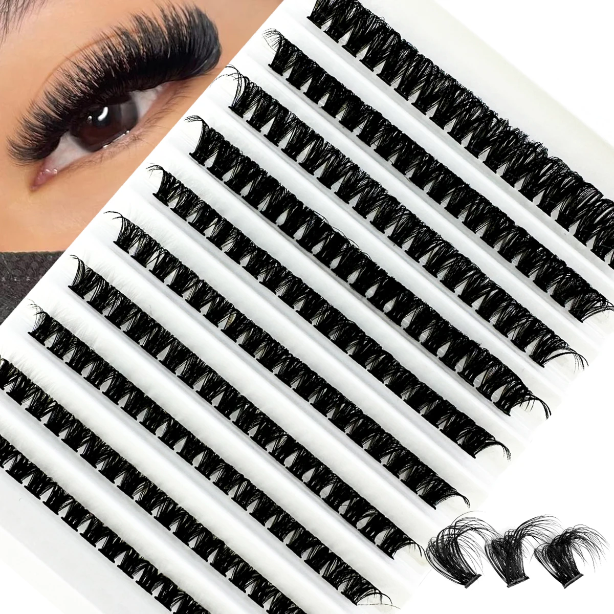 NEW 200 Clusters DIY Eyelashes 10D/30D/40D/50D/80D Premade Fan Lash Extension Individual Mink Cluster Heat Bonded Lashes Soft