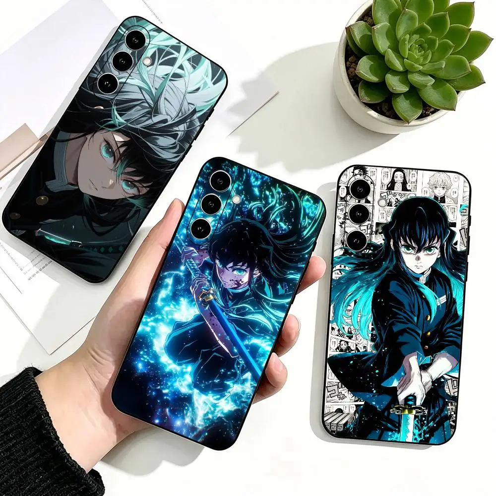 Muichiro Tokito Cool Demon Slayer Anime Phone Case Black Silicone Soft For Samsung Galaxy A73,A72,A71,A70,A53,A52,A51