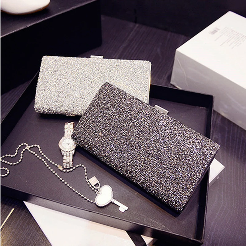 Silver Diamond Shoulder Bag Glitter Evening Purse Luxury Designer Clutch Party Handbags for Women Weddings Ladies Hand Bag Hot