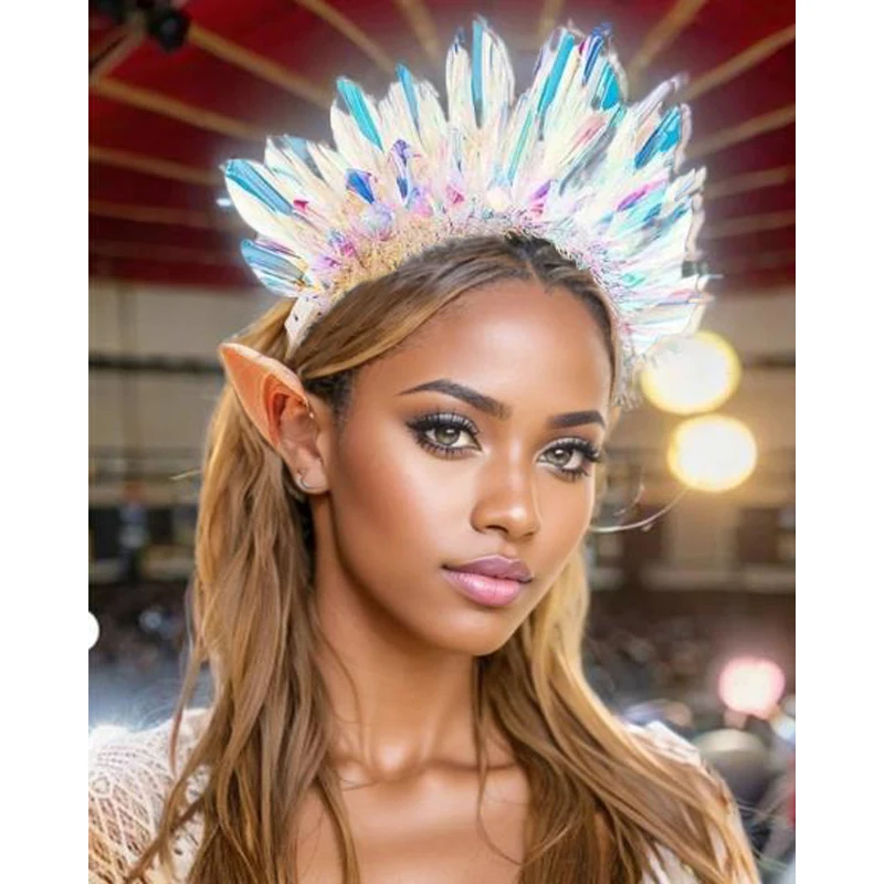 

2/6pcs Light Up Headband Glowing Crown Singers LED Laser Hairband Flashing Headdress Luminous Crown Party Headwear