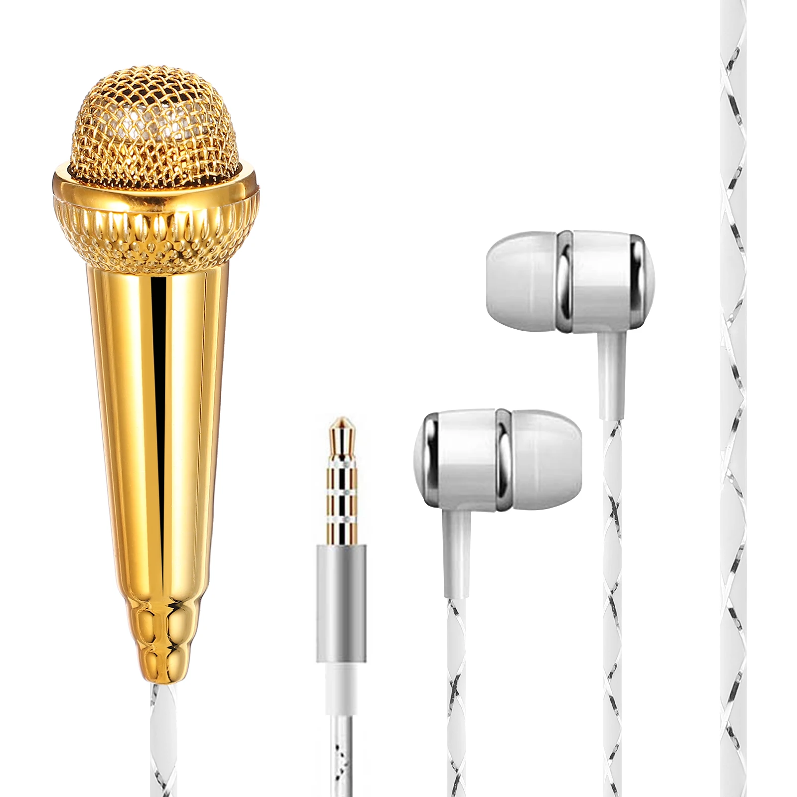 

Mini Microphone Tiny Portable Wired Recording Mic For Singing Interview Podcast Video Blog Live Streaming Small Household
