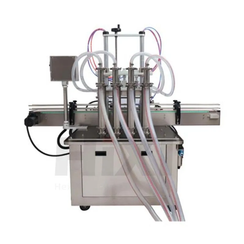 10-5000ml Automatic Liquid Filling Machine Pneumatic 4 Filling Nozzles Filler for Oil Milk Beverage Cleaner