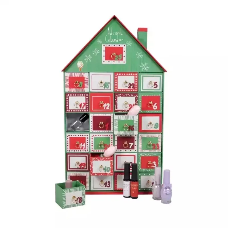 Customization.HOT! Guangdong Factory Custom Design Gift Box Beauty Cosmetic Packaging Countdown Cartoon Christmas Paper Box