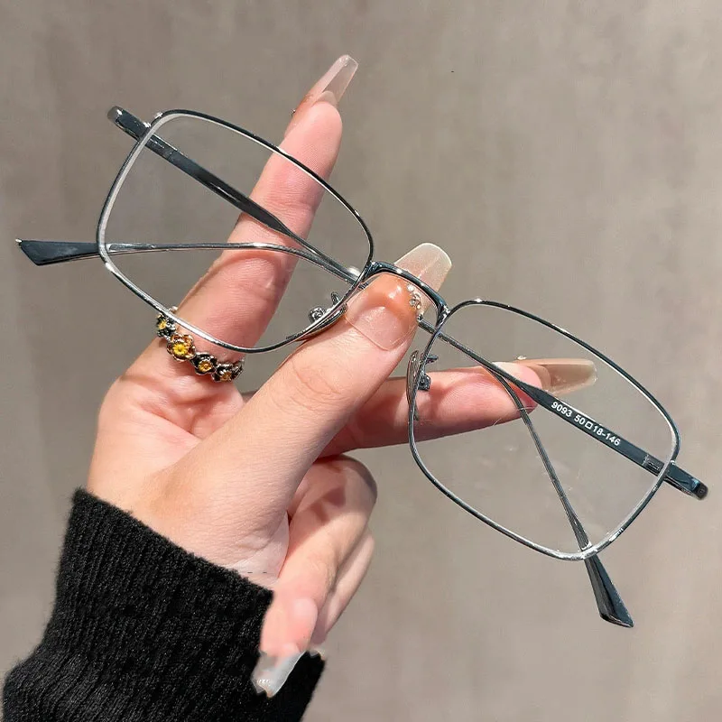 New Square Glasses Frame Men Metal Frame