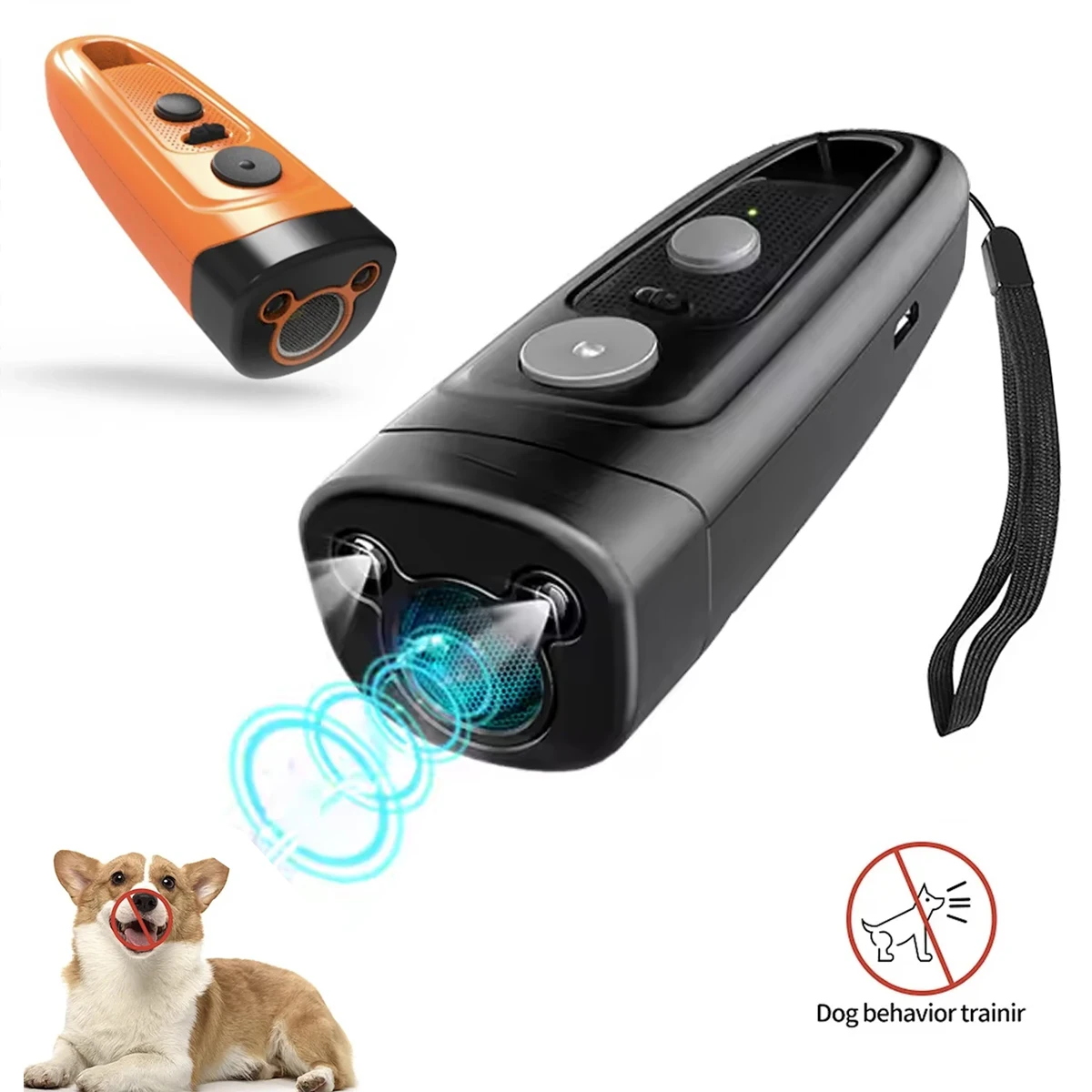 

2 in 1 Portable Ultrasonic Dog Repeller with Flashlight Deterrent Training & Behavior Aids for Dogs Anti Barking Dog Accessories