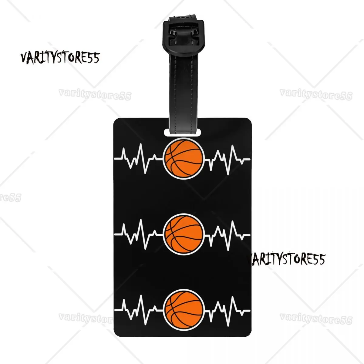 Custom Heartbeat Basketball Luggage Tag With Name Card sports Privacy Cover ID Label for Travel Bag Suitcase