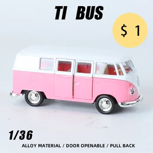 1:36 Retro T1 Buses Transport Cars Diecast Metal Vehicle Model Hot Wheels Premium Collect Metal Auto in Miniature Gift Children Children Toy Boys 12 Main Miniature Carrier Sales - №10