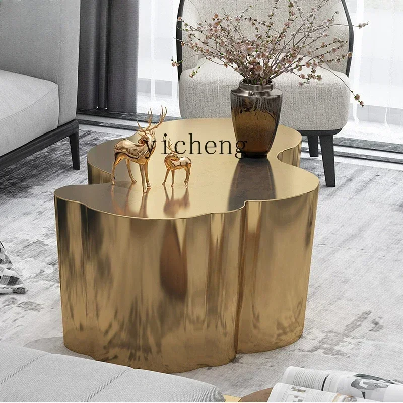 

XL coffee table Modern Home living room Stainless steel tea table Internet celebrity integrated tea table