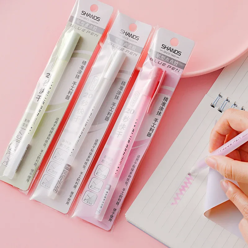 

1pc Candy Color Quick-Drying Glue Pen Manual Solid Glue Stick Student Handbook Diy High Viscosity Glue Office