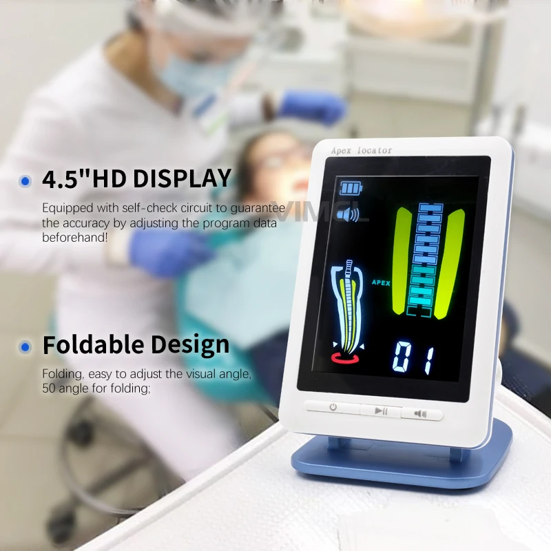 Portable Dental Root Canal Apex Locator Measuring Instruments with 4.5 Inch LCD Dentistry Measuring
