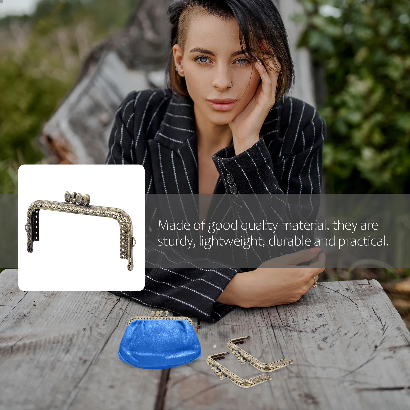 

10Pcs Bag Clasps Unique Bowknot Design Elegant Lightweight Durable DIY Handbag Purse Frame Decorative Metal Clutch Lock