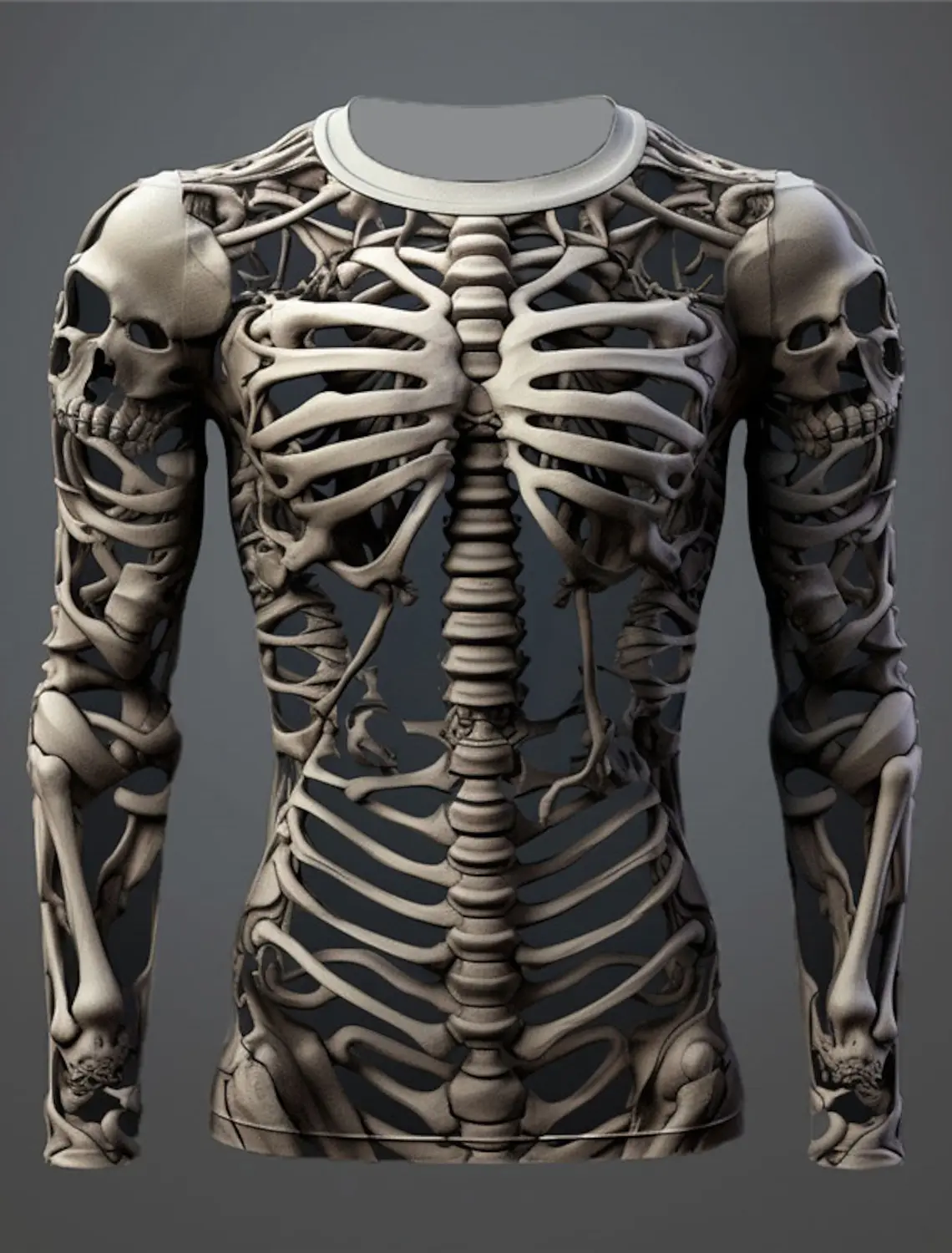 Camiseta masculina de manga comprida, roupas casuais com esqueleto, crânios, tops gráficos, moda harajuku, roupas com impressão completa 3d