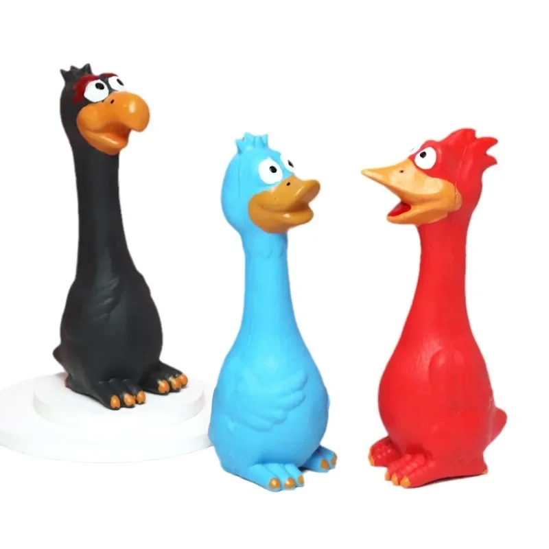 Pet voice toy latex screaming chicken monster calling chicken dog cat interactive play screaming chicken toy