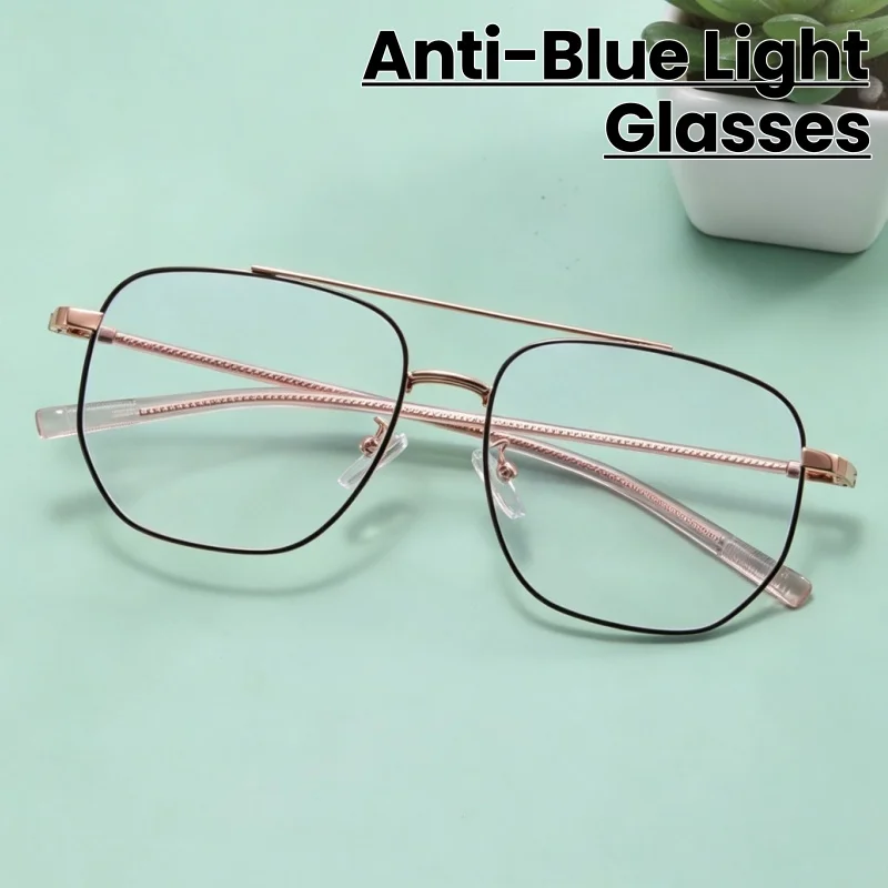 Large Frame Metal Optical Glasses Classic Aviator High-quality Blue Light Blockers for Gamers Gaming Glasses Headset Friendly