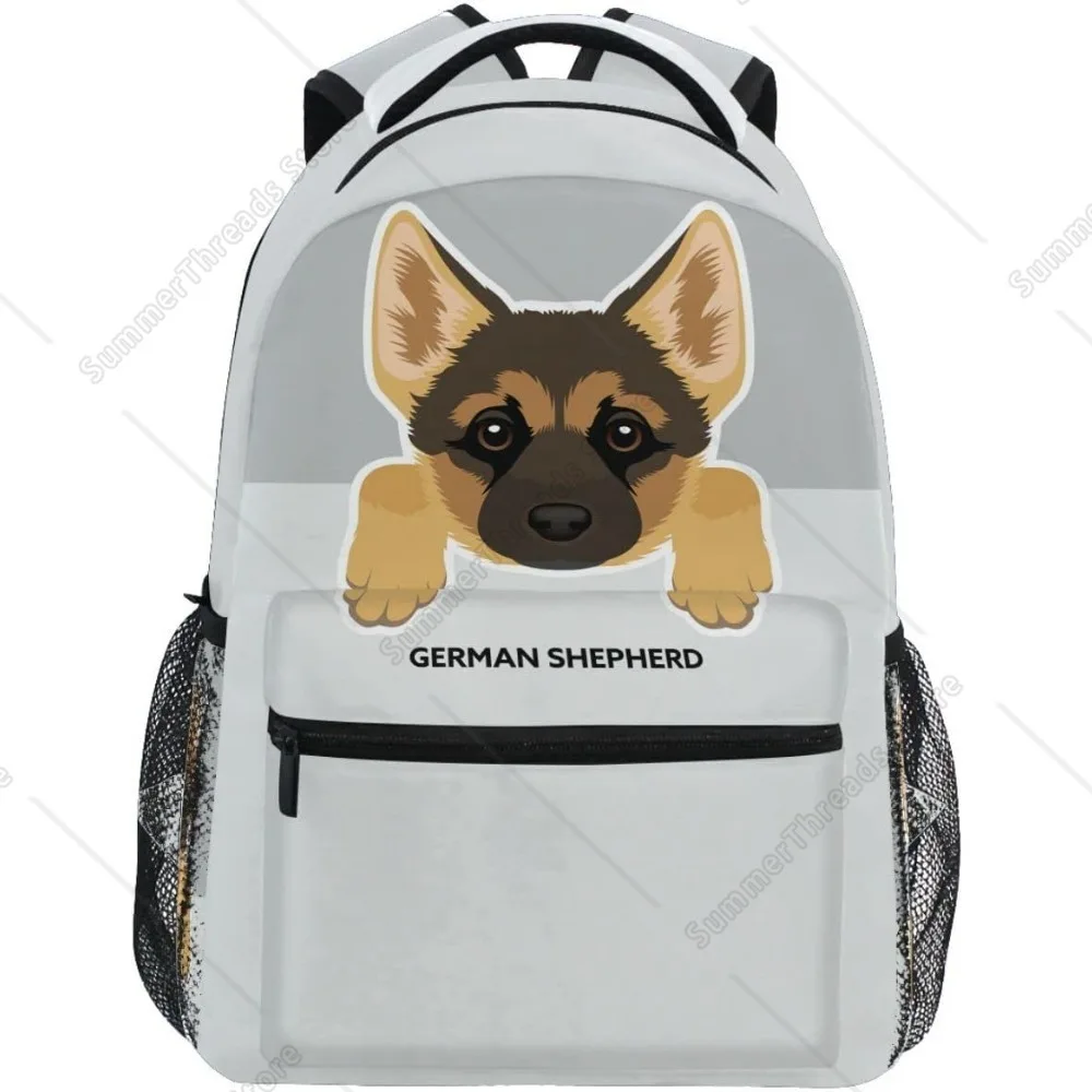 

German Shepherd Dog Backpacks For Girls Boys Puppy Animals School Backpack Bookbags For Kids Students 16"