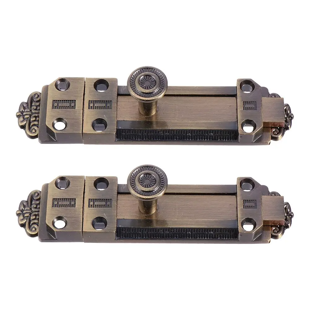 

2 Pcs Zinc Alloy Security Latch Locks Durable Door Bolts Vintage Slide Garage Hardware Long Term Use No Deformation Easy Install