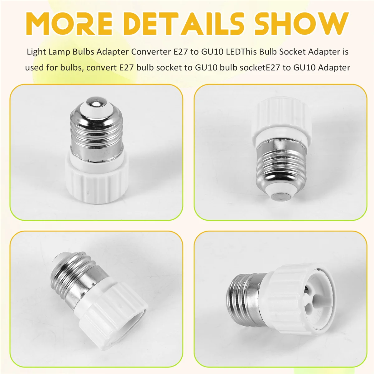 E27 to GU10 Extend Base LED CFL Light Bulb Lamp Adapter Converter Screw Socket