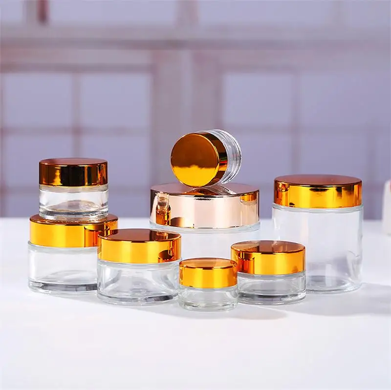 

10pcs 5g 10g 20g 30g 50g Empty Amber Glass Jars Containers Cosmetic Cream Lotion Powder Bottles Pots Travel Container Gel Box