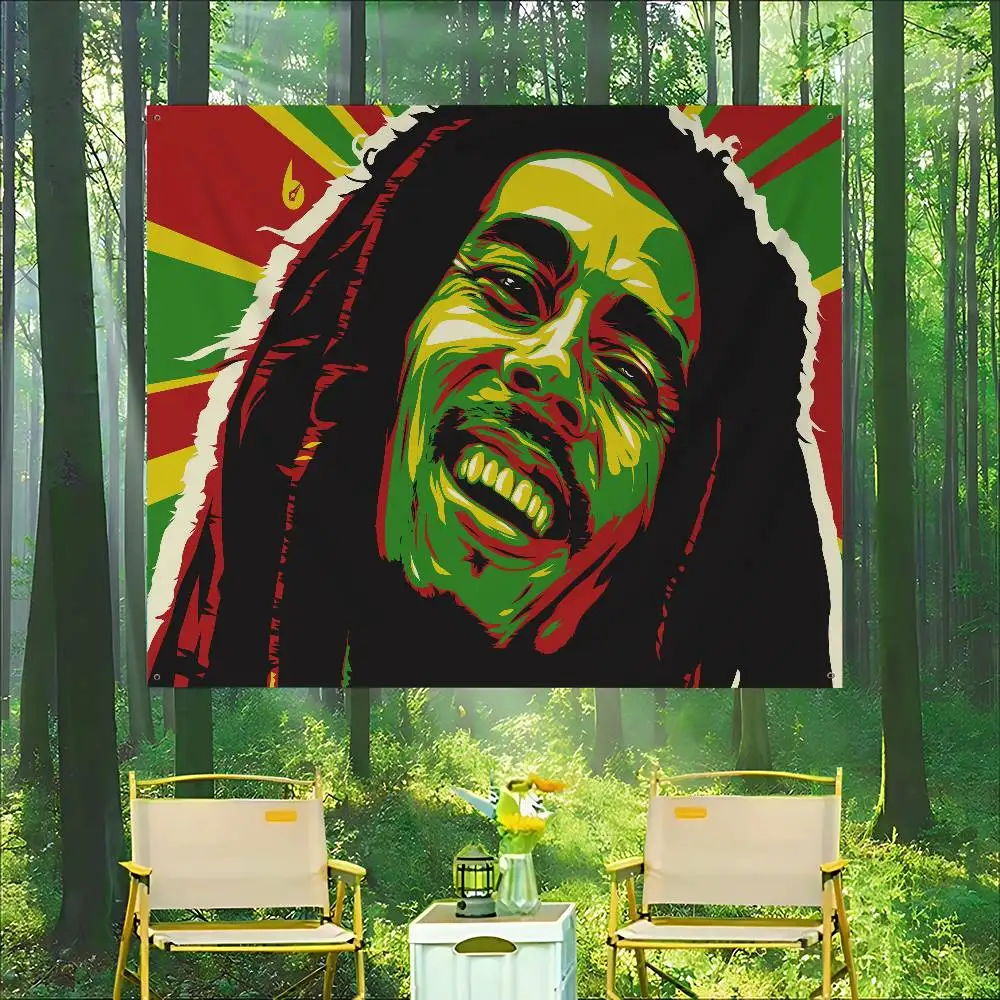 Bob Marley Reggae Music Banner INS Style Outdoor Party Decoration Atmosphere Flag