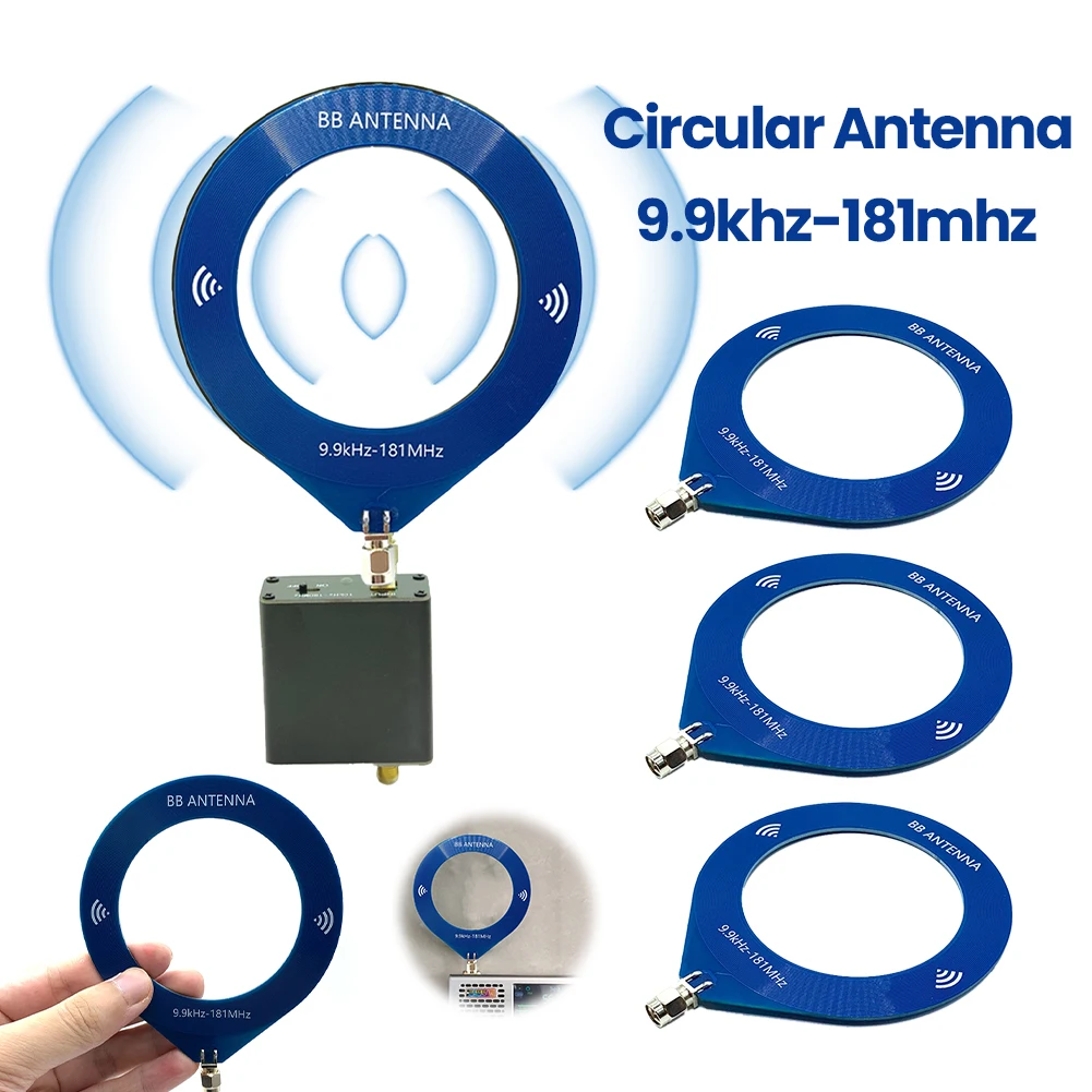 5-1PC ミニループアンテナ 9.9khz-181mhz SMA インターフェースラジオアンテナポータブルアンテナマラカイト SDR 受信機 TEF6686 受信機用