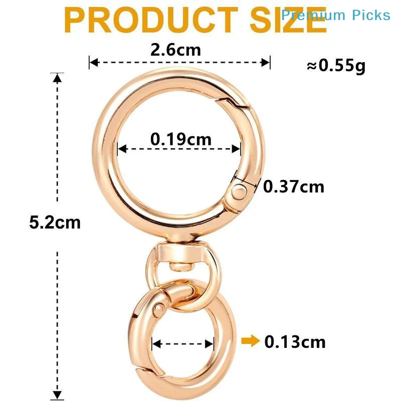 portable2/5/10Pcs Round Spring Snap Carabiner Clip O Rings Swivel Trigger Hook Clasps