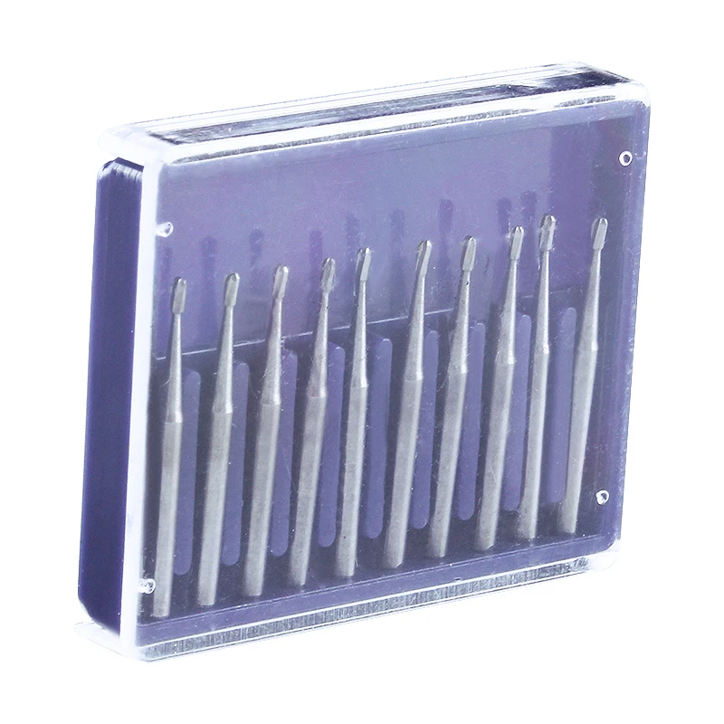 FG330 10pcs/Box Dental Carbide Burs Pear-Shaped Type High Speed Tungsten Steel Burs