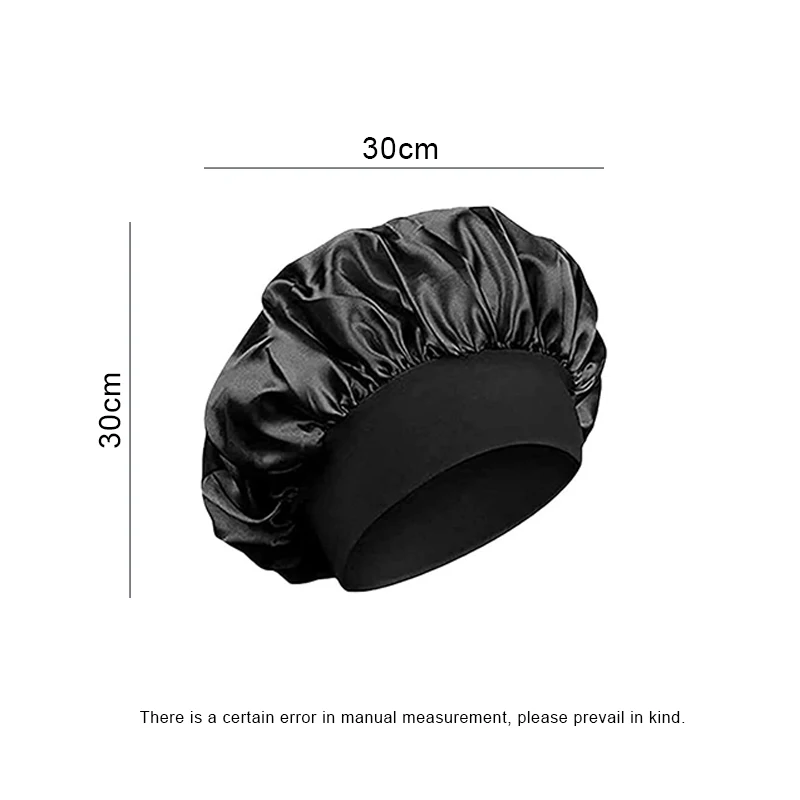 1PC Satin Sleeping Caps for Women, Breathable Design High Density Hair Caps, Wide Band Elasticity, Soft Fabric