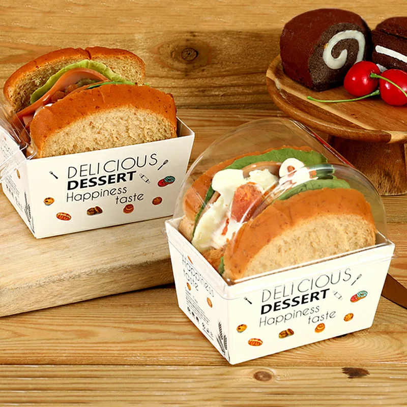 

Customized productSandwiches wrapping box dessert bakery food packaging take out sandwich box with lid