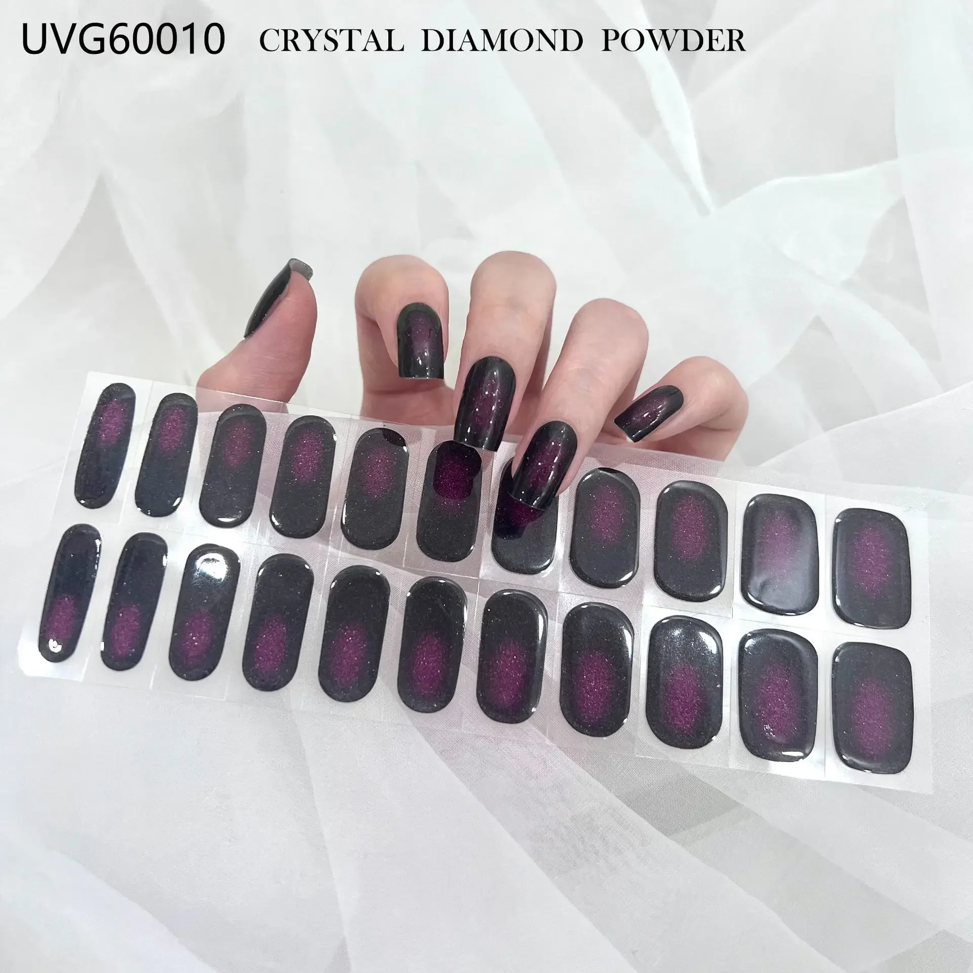 Semi-Uitgeharde Uv-Gel Nagelstickers, Volledige Omslag Ontwerp Diy Manicure Set Nail Art,Premium Gel Nagelstickers Zelfklevende 3d Stickers