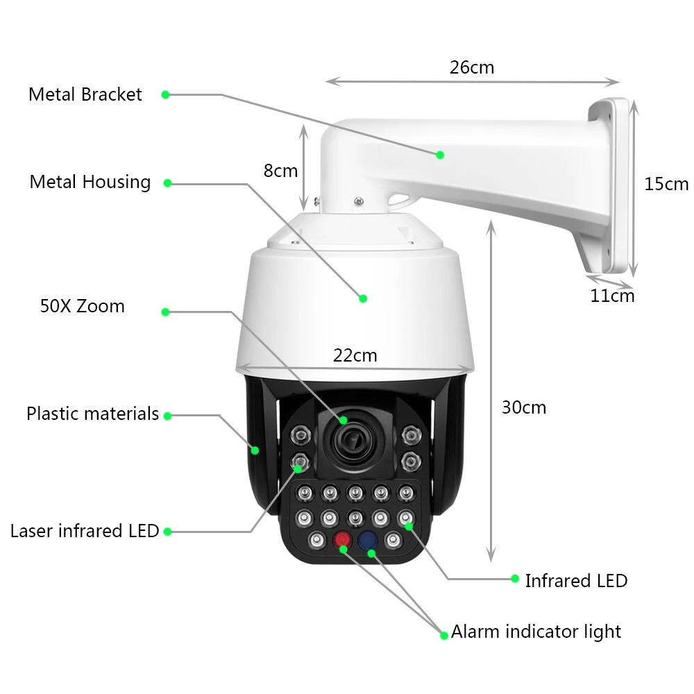 Imagem -05 - Câmera ip sem Fio 3g 4g Cartão Sim Uhd 4k 8mp Zoom 50x Wifi Cúpula Ptz Rastreamento Humano Laser Infravermelho ir 200m Sony415 Áudio de Dois Sentidos