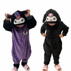 Children's Pajamas Kuromi Cosplay Costume for Kids Cartoon Kigurmi Girls Onesies Full Body Clothing Halloween Party Outfits