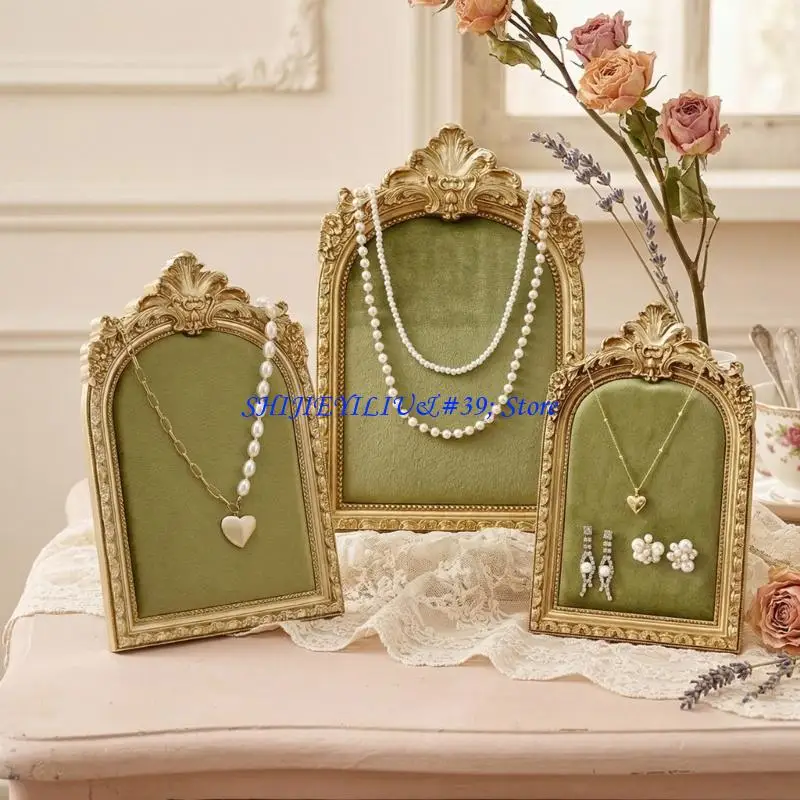 E21F Unique Resin Jewelry Display Stand with Stable Base Photo Frame for Multipurpose Storage and Elegant Decors Use