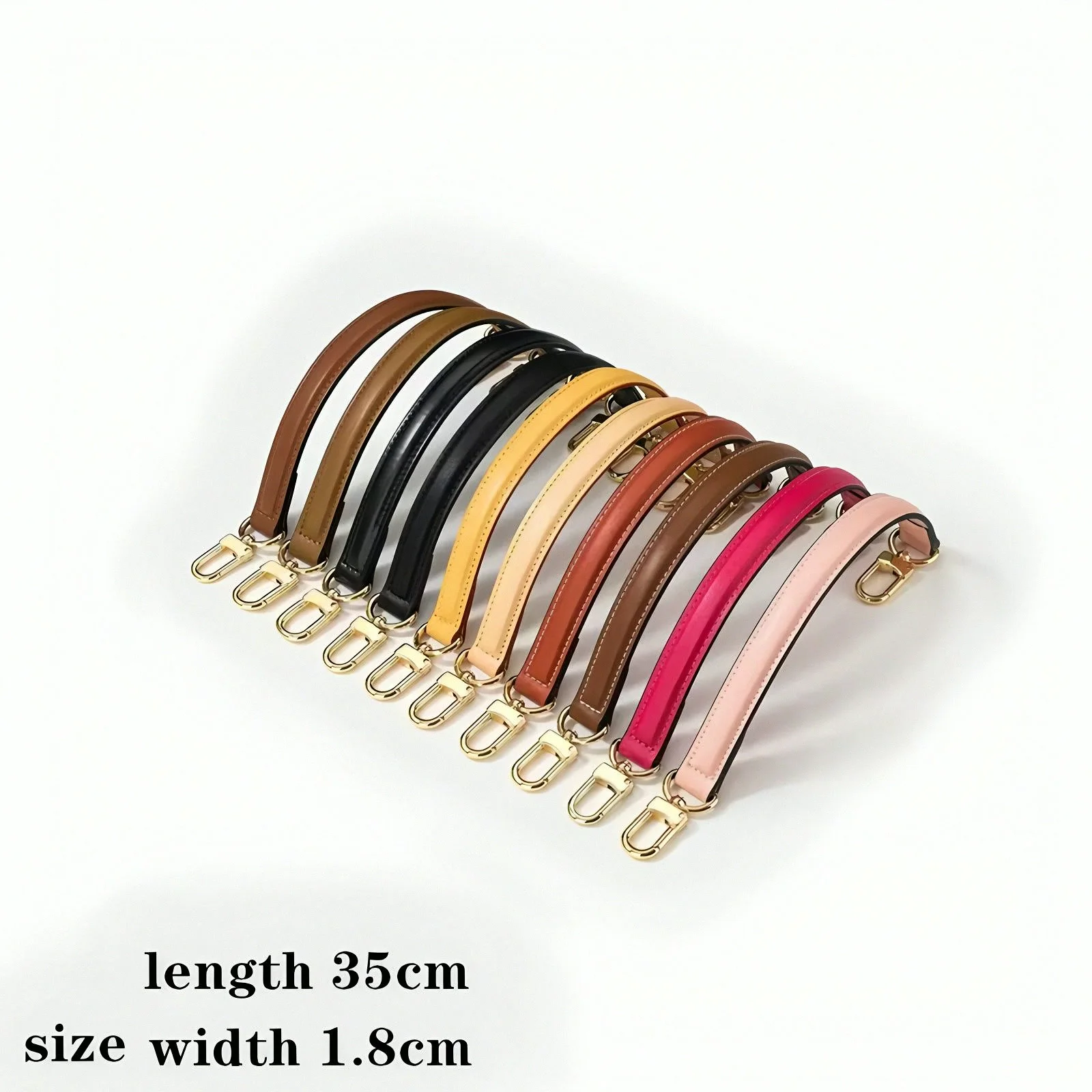 Multi Colors Leather Replacement Short Top Handle Strap With Metal Clasp For Women Bucket Tote Handbag Purse Decor Repair Parts