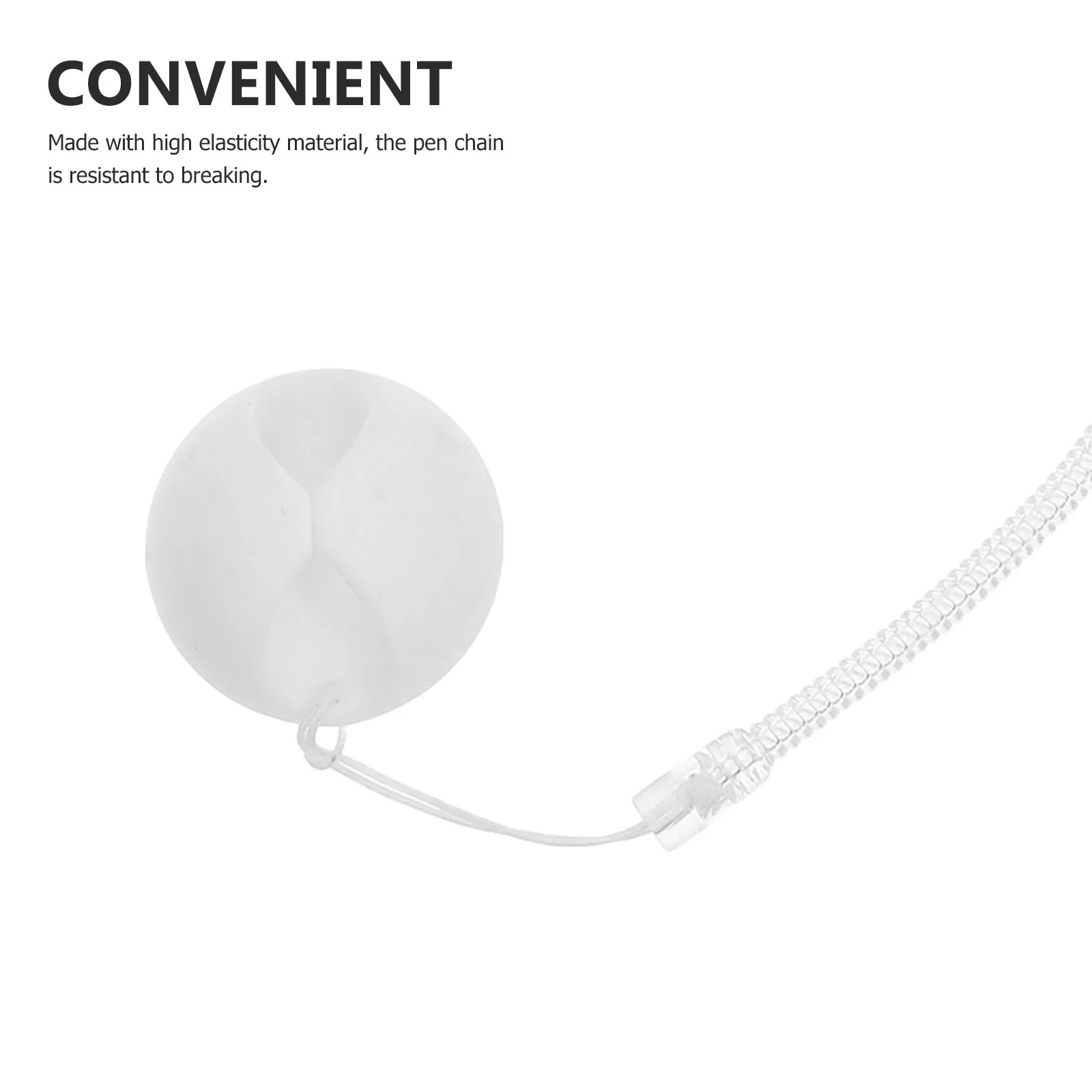 2pcs Handheld Pen Tether Chain 25Cm Silicone Base Anti-Drop Holder For Desk Counter Checkout Stationary Organizer