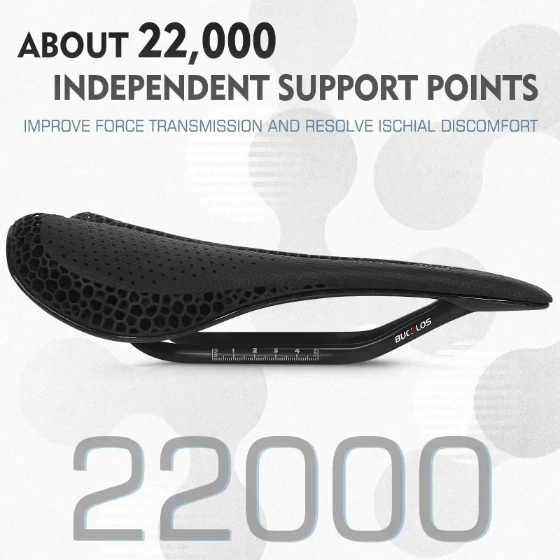 Bicycle Saddle 143/155mm 3D Printed Saddle Carbon Fiber Ultralight Racing Bike Seat Cushion 3D Road MTB Triathlon Seat Nylon