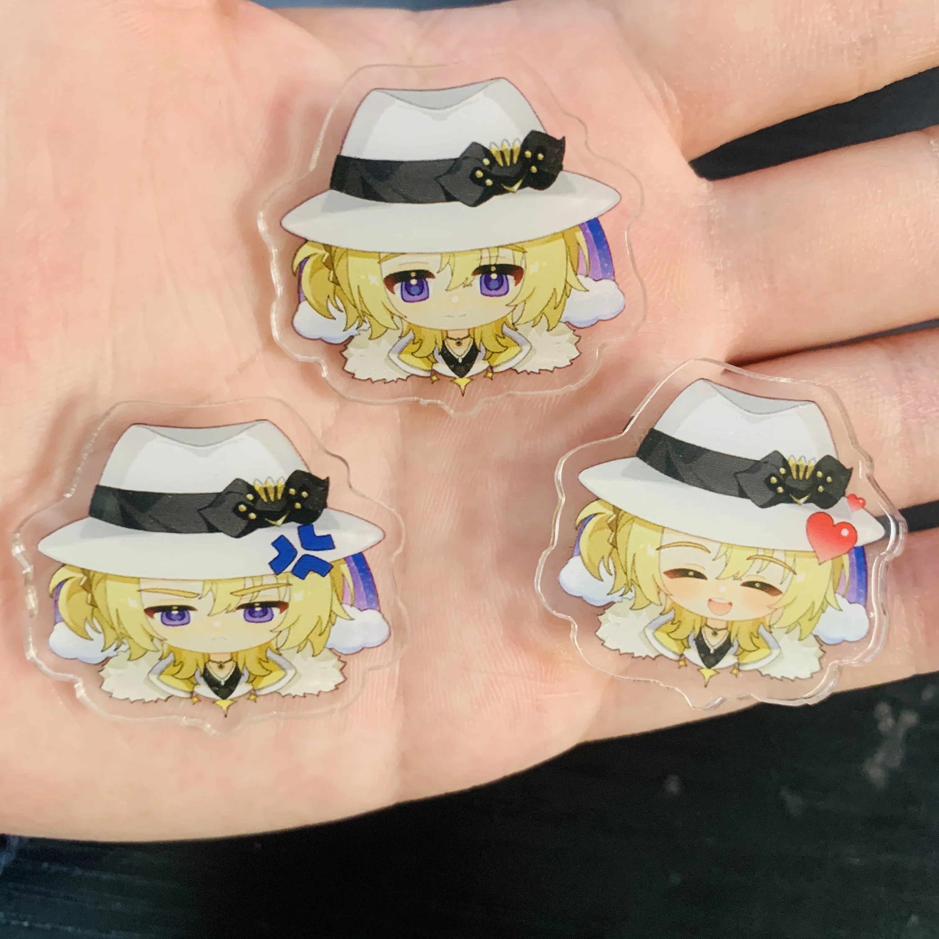 1 Set of 3 Pieces Nijisanji Rainbow Society Vtuber Anime New Style Cartoon Brooch VOX SHU MYSTA LUCA IKE Cosplay Pin Fans Gifts