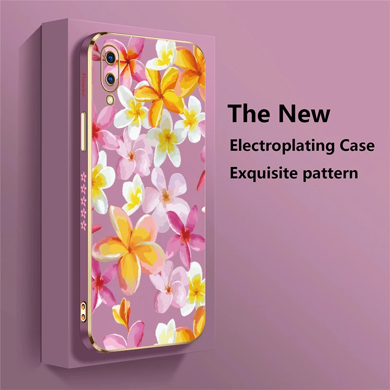 حافظة لهاتف Vivo Y22S Y27 Y28 Y50 Y51A Y30 Y31 2021 Y30 Y33S Y35 Y36 غطاء طباعة فاخر مقاوم للصدمات على شكل زهرة