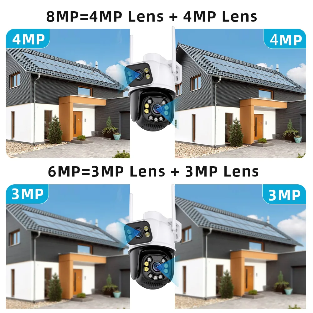 와이파이 감시 카메라 야외 방수 무선 보안 카메라, AI 인간 감지 다후아 CCTV IP 카메라, 야간 투시경, 8MP