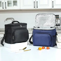 Borsa termica portatile per picnic, alimenti, bevande, bevande, conservazione fresca, organizer, scatola per il pranzo isolata, custodia per accessori con cerniera