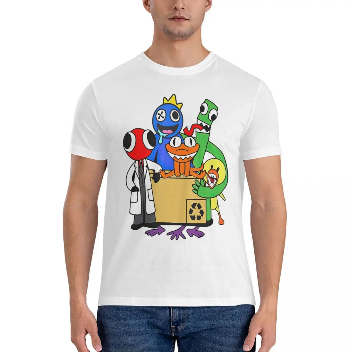 تي شيرت للرجال بألوان قوس قزح ، تي شيرتات كبيرة الحجم ، أكمام قصيرة ، رقبة مستديرة ، ملابس صيفية ، قمصان علوي ، من من من من قطعة واحدة