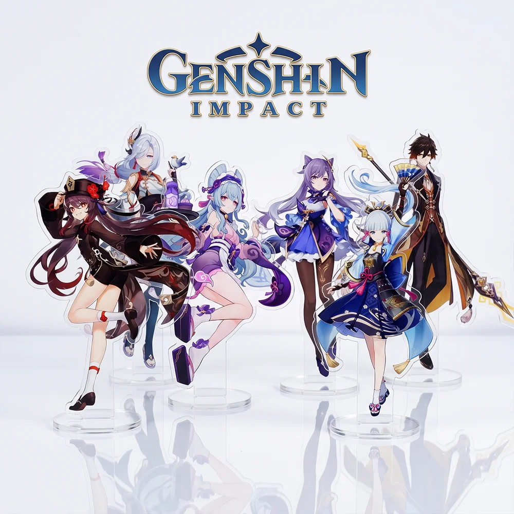 Game Genshin Impact Nahida Zhongli Hu Tao 15CM Cute Anime Acrylic Stand keychain Character Model Desk Decor Collect Fan gifts
