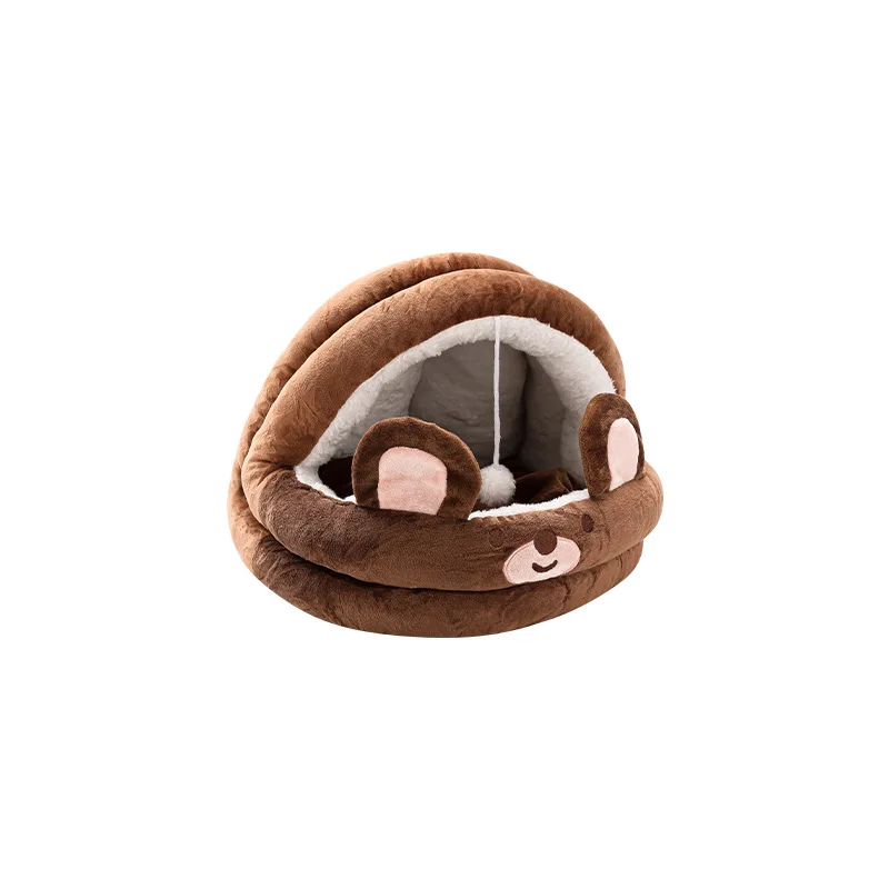 

Pet nest Warm pet pad in winter dog house with four seasons semi-closed cat nest pet cat bed suitable for pets within 28 kg
