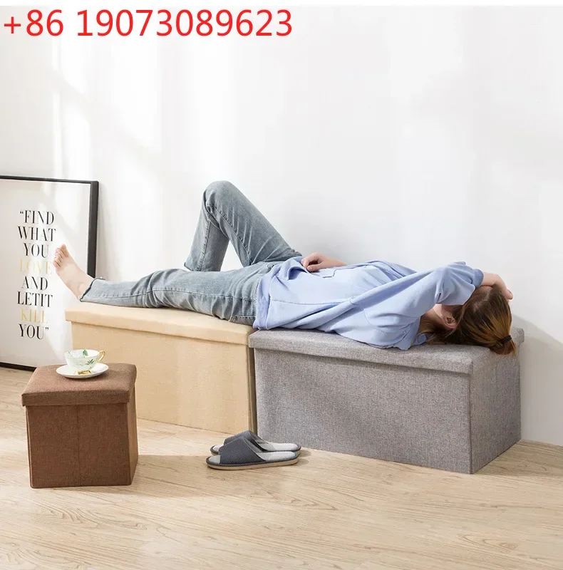 

Foldable Shoe Changing Stools With Lid Ottoman Storage Shoe Bench Large