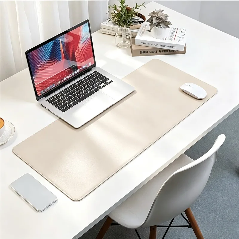 1pc Large Faux Leather Mouse Pad, Non-Slip Waterproof Desk Pad for Office, Desk, Mouse Pads for DeskEasy To Clean, Mouse Pads