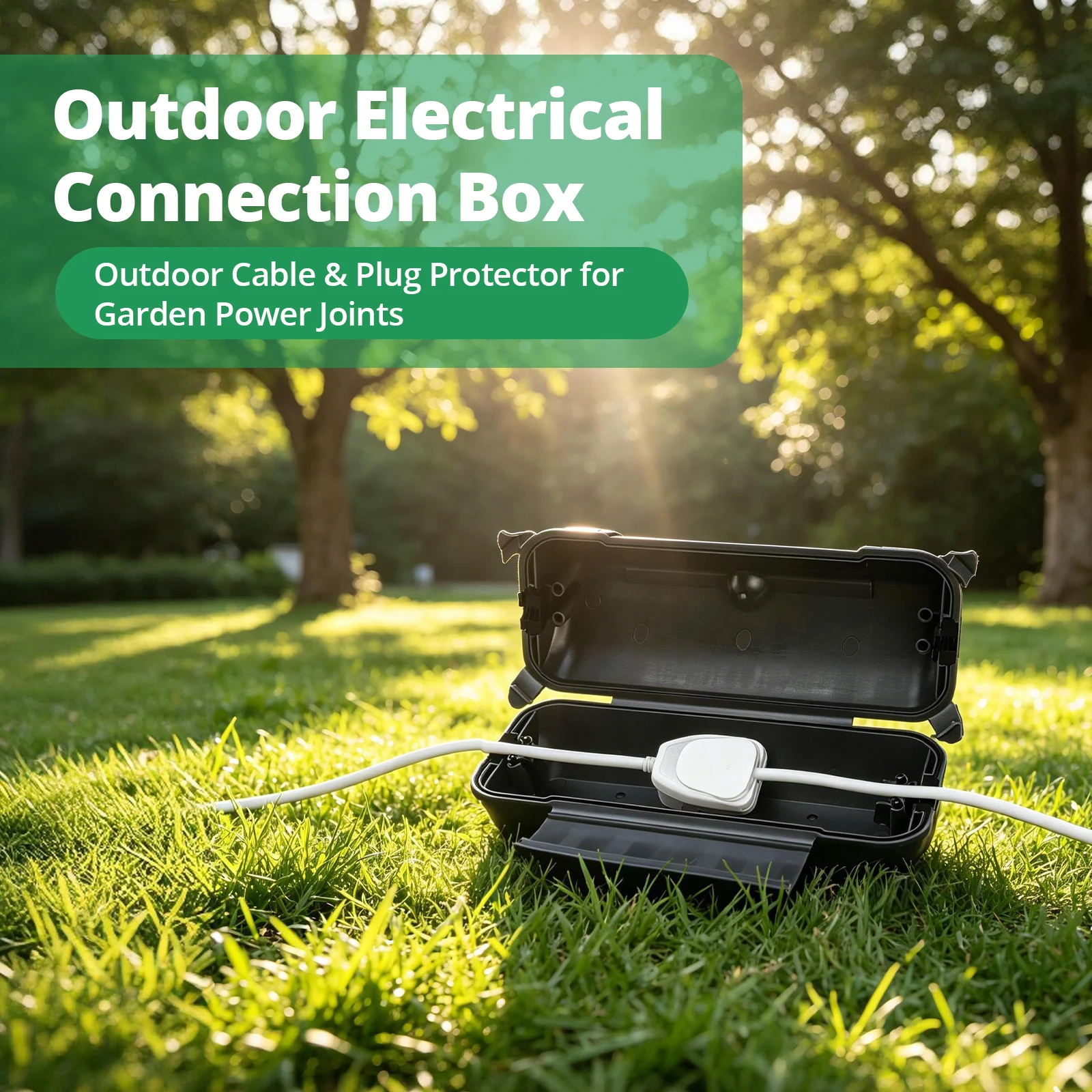 Outdoor Power Extension - Weatherproof IP44 Outdoor Extension Cord Cover
