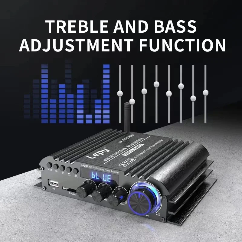 LEPY LP-269PRO 4.1 Channel Amplifier Bluetooth 5.0 Coaxial In USB SD FM Function Subwoofer Output Home Theater Amplificador